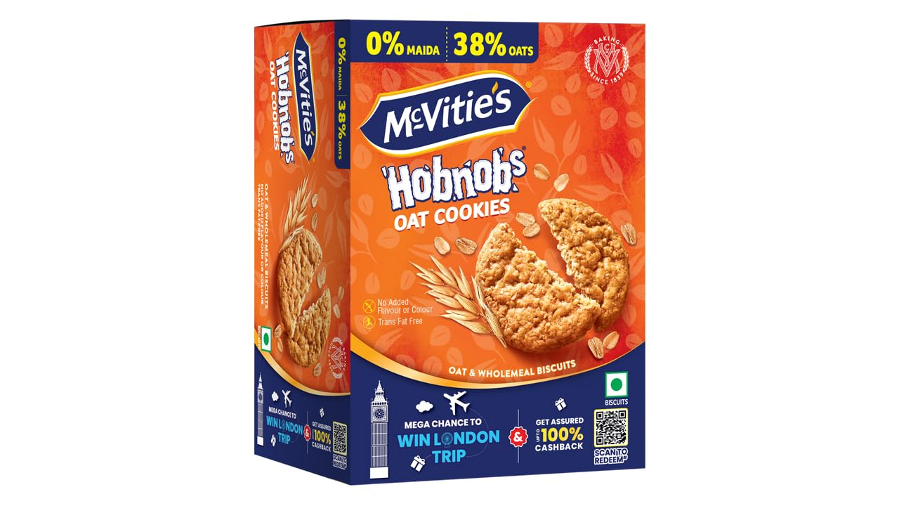 Mcvitie’s Hobnobs Cookies , 0% Maida & 38% Oats, 153.85 g