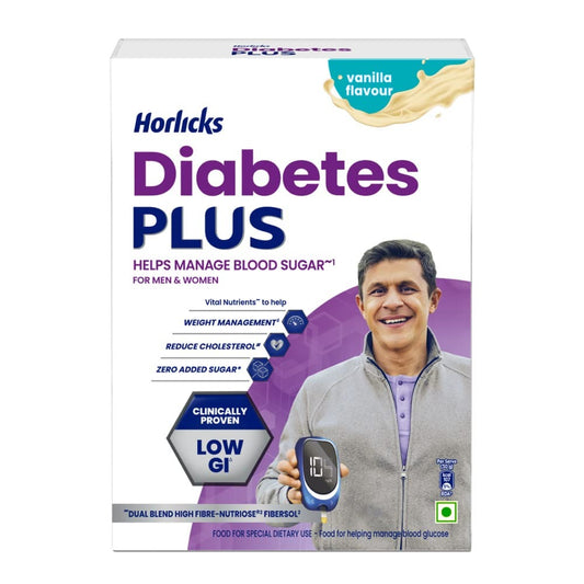 Horlicks Diabetes Plus, Vanilla, 400G, Powder | Helps Manage Blood Sugar | Starts Working From Day 1