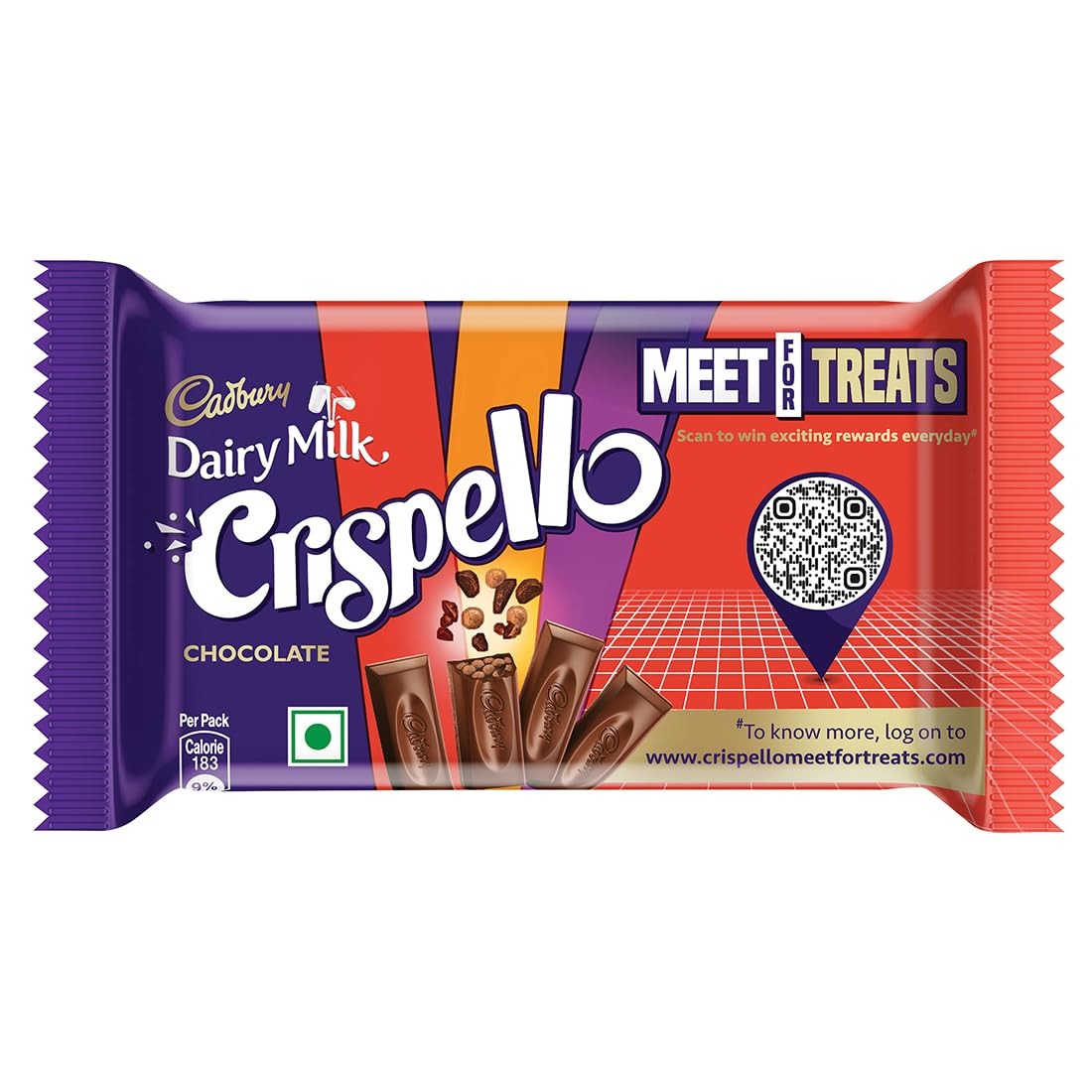 Cadbury Dairy Milk Crispello Chocolate Bar, 35 g - Pack of 15