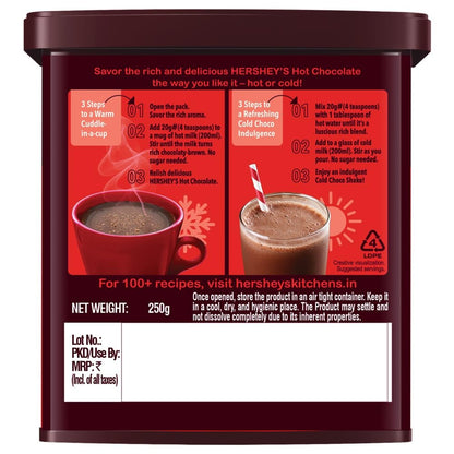 HERSHEY'S Hot Chocolate Drink Powder Mix, 250 g