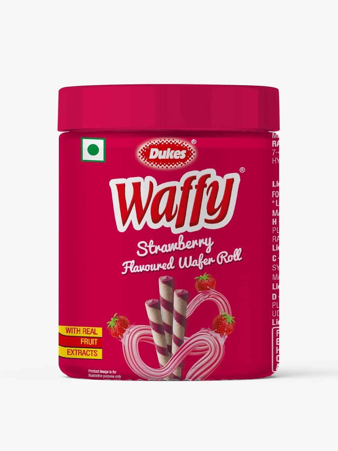 Dukes Waffy Strawberry flavoured Wafer roll Jar (250g)