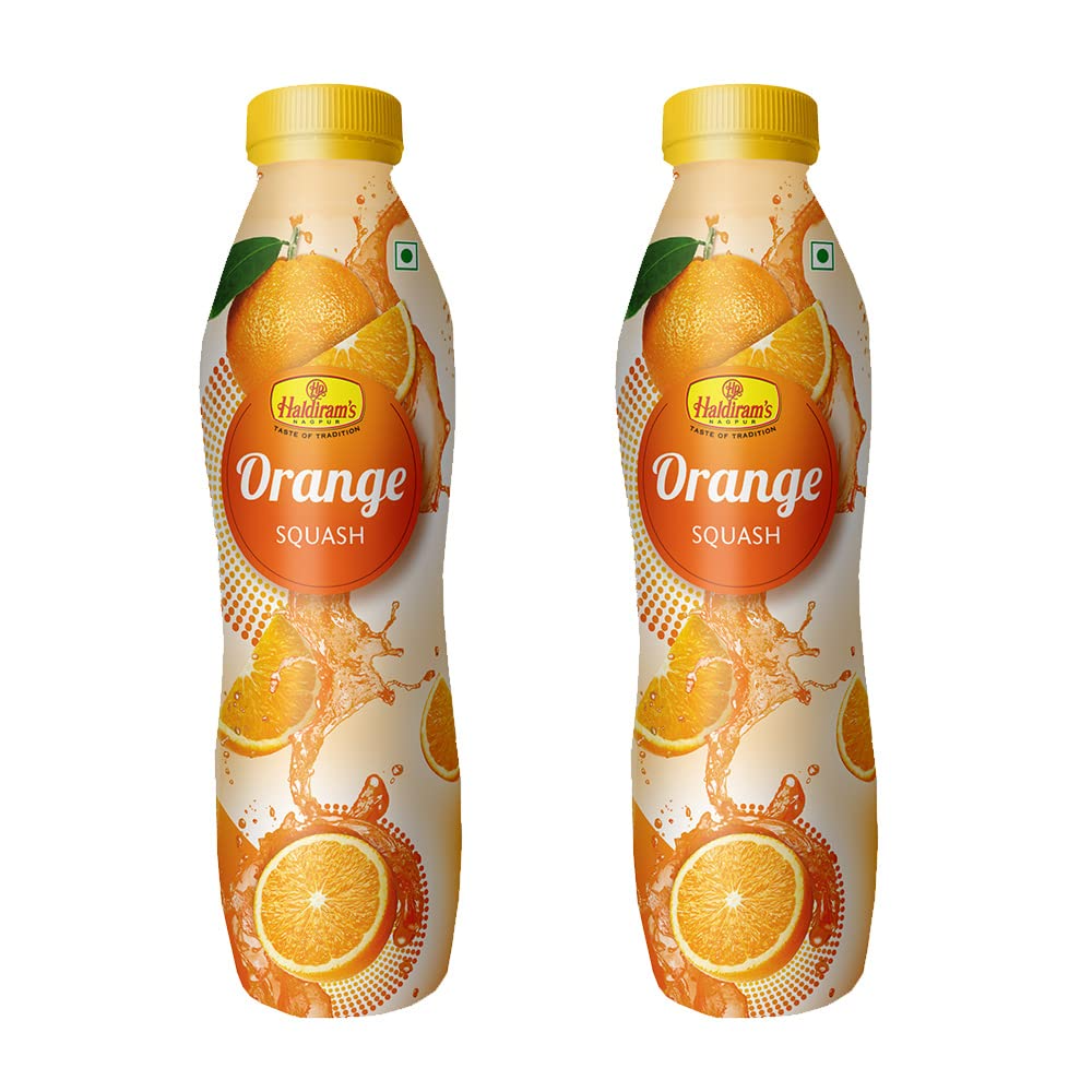 Haldiram's Nagpur Orange Squash pack of 2(750ml)