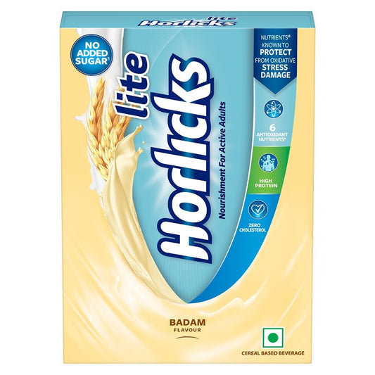 Horlicks Lite Badam Flavour Health & Nutrition Drink for Adults, 450g Powder Refill Pack |