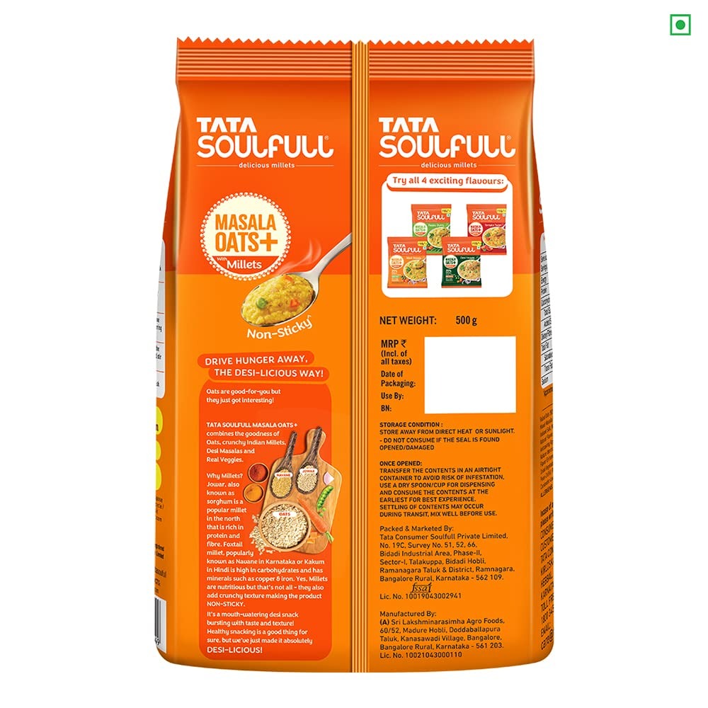 Tata Soulfull Masala Oats + Mast Masala, 500g