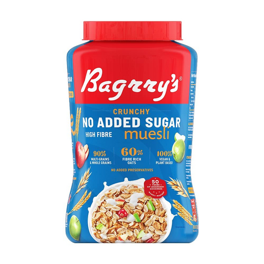 Bagrry's No Added Sugar Muesli 1kg| Diet Friendly Muesli with No Added Sugar, Vegan & Plant Based Muesli