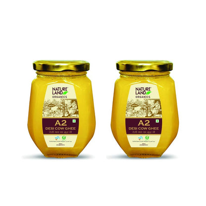 Natureland Organics A2 Cow Ghee 350Ml - 100% Organic Desi Cow Ghee