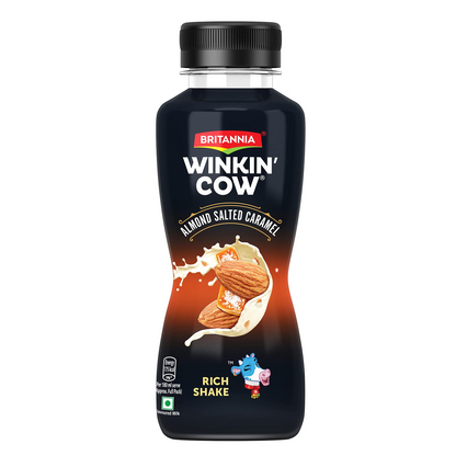 Britannia Winkin Cow Badam Flavoured Milk, 180 ml Pet Bottle