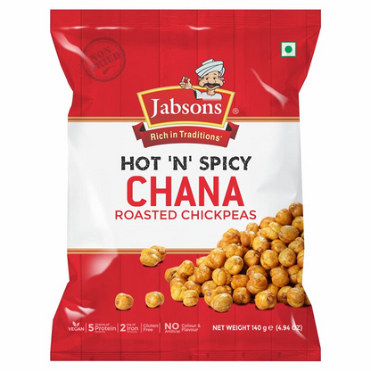 Jabsons Hot 'N' Spicy Chana-140g |Roasted Chana |Roasted Namkeen Snacks