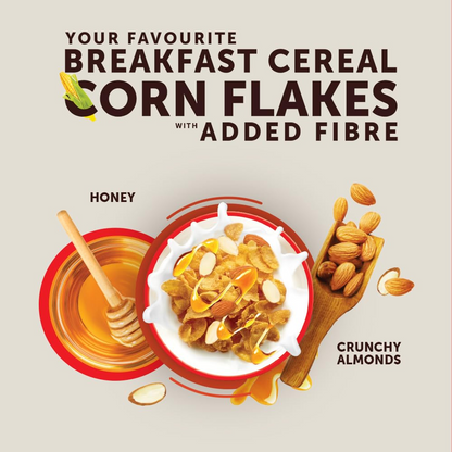 Bagrrys Corn Flakes Plus, Almond & Honey, 750gm Pouch