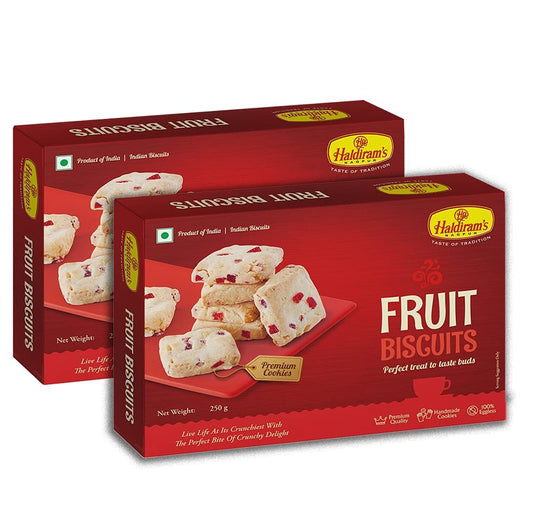 Haldiram's Nagpur Fruit Biscuits (Pack of 2-250 gm Each)