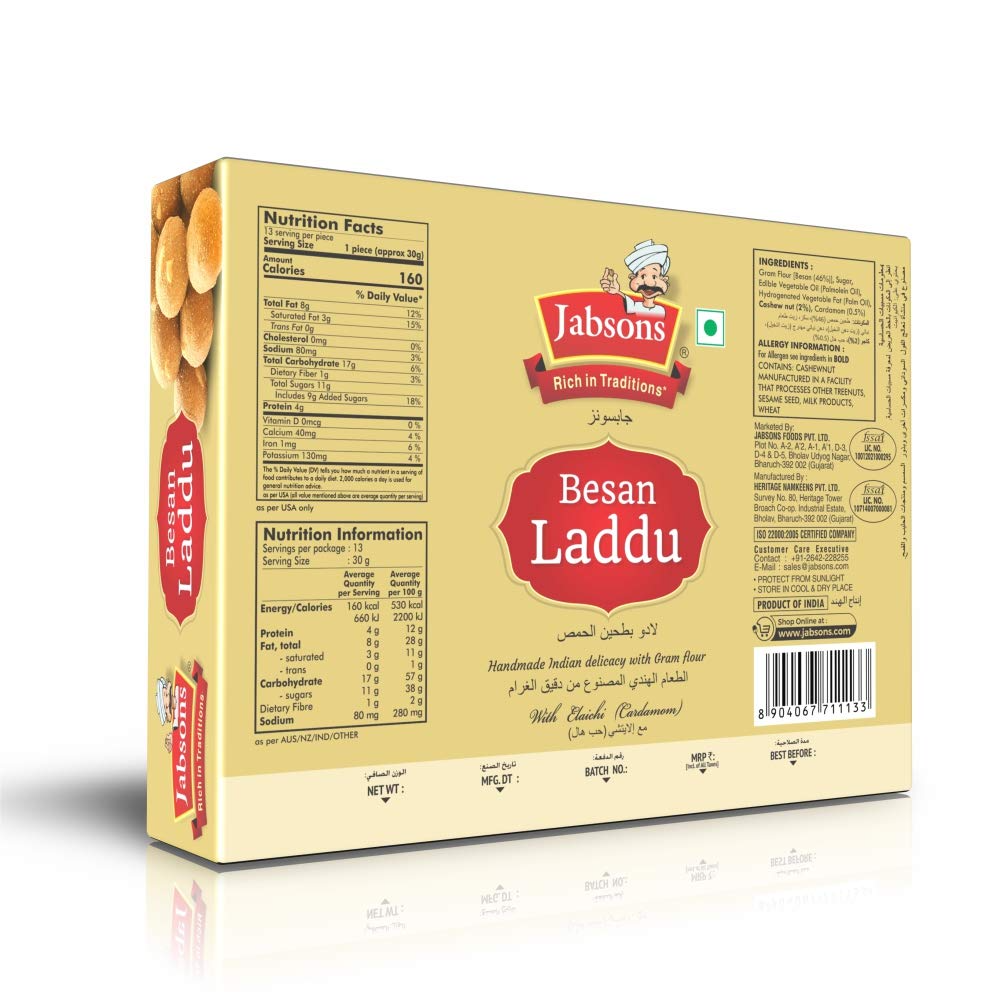 Jabsons Besan Laddu Traditional, 400 g