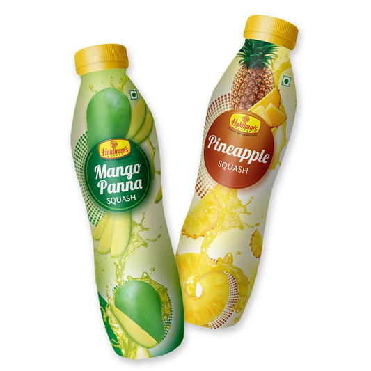 Haldiram's Nagpur Pineapple Squash and Mango Panna Squash (Pack of 2-750 ml each)