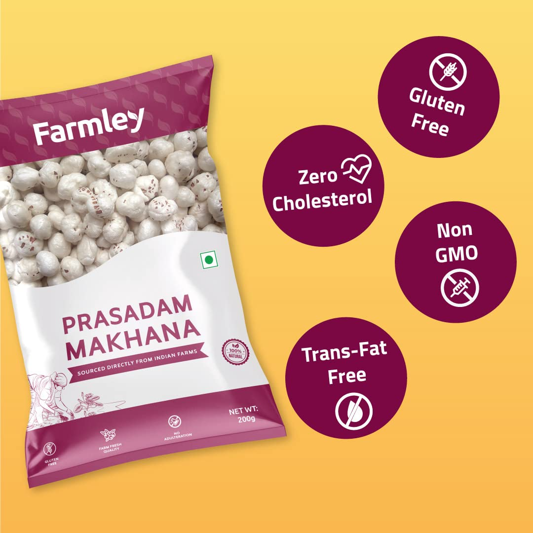 Farmley Prasadam Makhana, Foxnuts I 200g I Natural & Crunchy