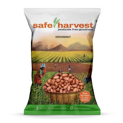 Safe Harvest Pesticide-Free Dried Groundnut | Natural & Delicious - 500g