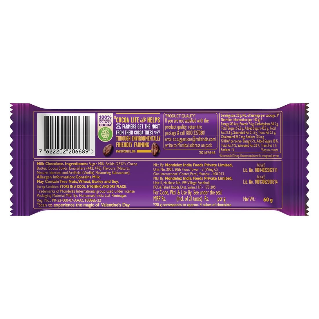 Cadbury Dairy Milk Silk Valentines Chocolate Bar Gift Pack, 60 g (Pack of 8)