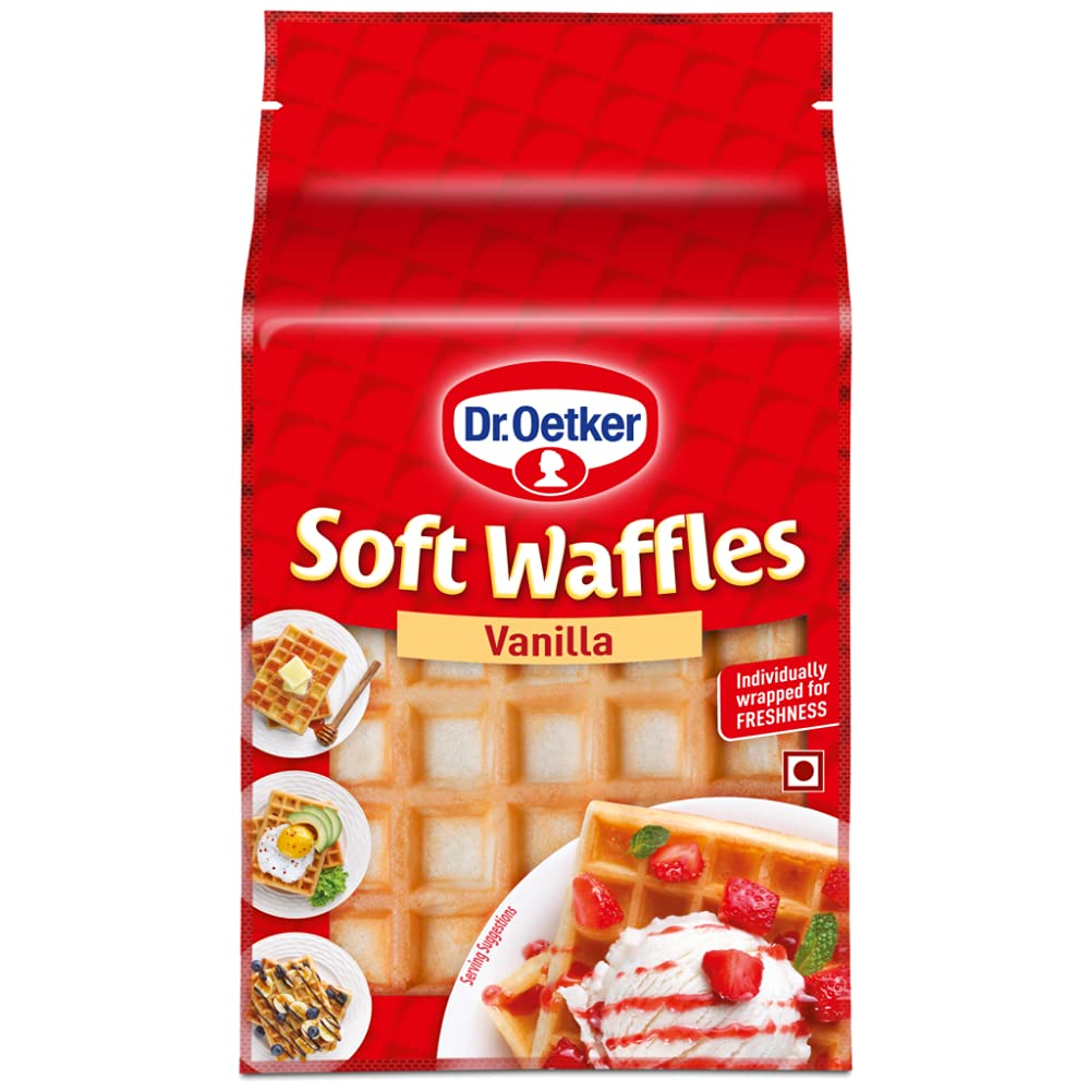 Dr. Oetker FunFoods Soft Waffles Vanilla, 250G, Vanilla, 6 Waffles