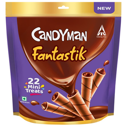 Candyman Fantastik Wafer Rolls Mini Treats - Home Pack, 125.4 g