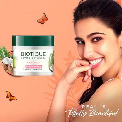 biotique coconut brightening instant glow 50 g