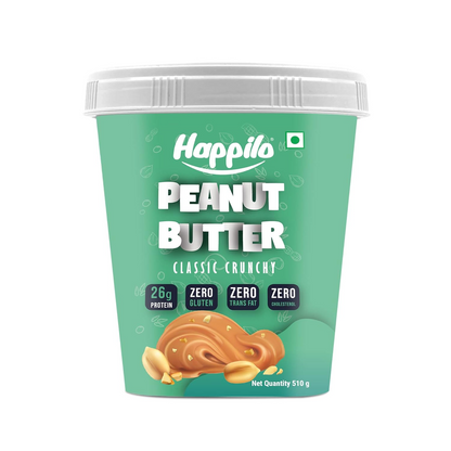 Happilo All Natural Unsweetened Peanut Butter Crunchy 1Kg, Protein Rich, Roasted Peanuts, No Added Sugar