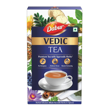 Dabur Vedic Tea - 500g (Black Tea) | Chai Handpicked From Assam, Nilgiri & Darjeeling | Soulful Aroma & Rich Taste |