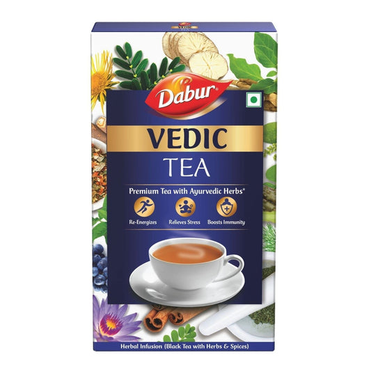 Dabur Vedic Tea - 500g (Black Tea) | Chai Handpicked From Assam, Nilgiri & Darjeeling | Soulful Aroma & Rich Taste |