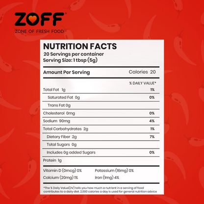 Zoff Red Chilli Powder 500g| 100% Natural No Added Color | No Added Preservatives | Premium Zip Lock Pouch | Net weight - 500g