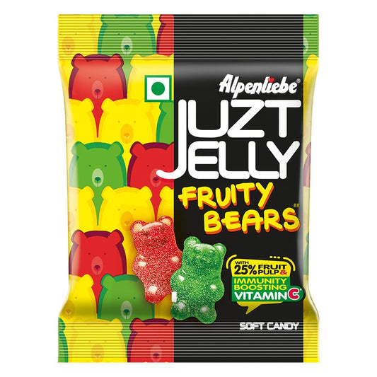 Alpenliebe Juzt Jelly Fruity Bears, Mixed Fruit Flavour, 67.5 g /72.8g (26 Pieces) (Weight May Vary)