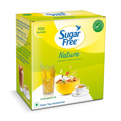 Sugar Free Natura, 100 Sachet |100% Safe| Scientifically Proven & Tested|Sweet like Sugar but with zero calories| 75 g