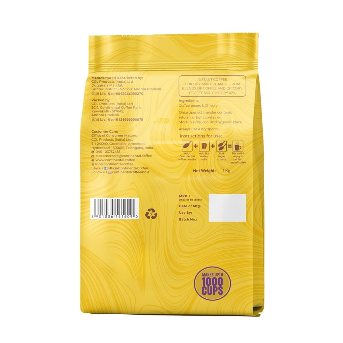 Continental STRONG Coffee Powder 1Kg Bag