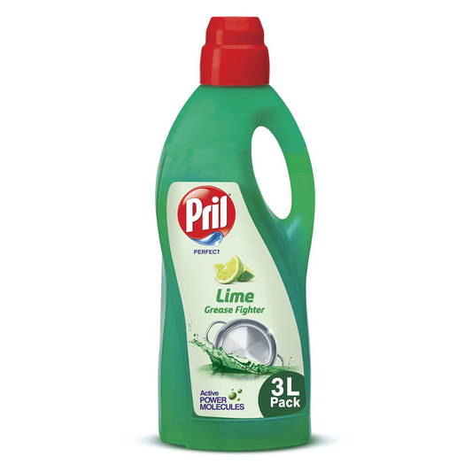 Pril Grease Fighter Liquid Dishwash Gel 3 L | Liquid Dishwashing Gel with Goodness of Lime