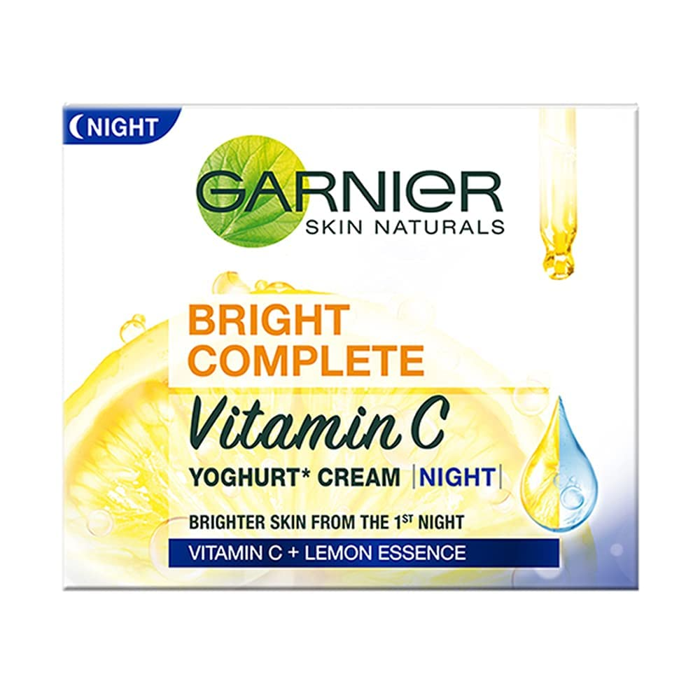 Garnier Skin Naturals, Night Cream, Anti-Dark Spots & Brightening, Bright Complete Vitamin C Yoghurt, 18 g