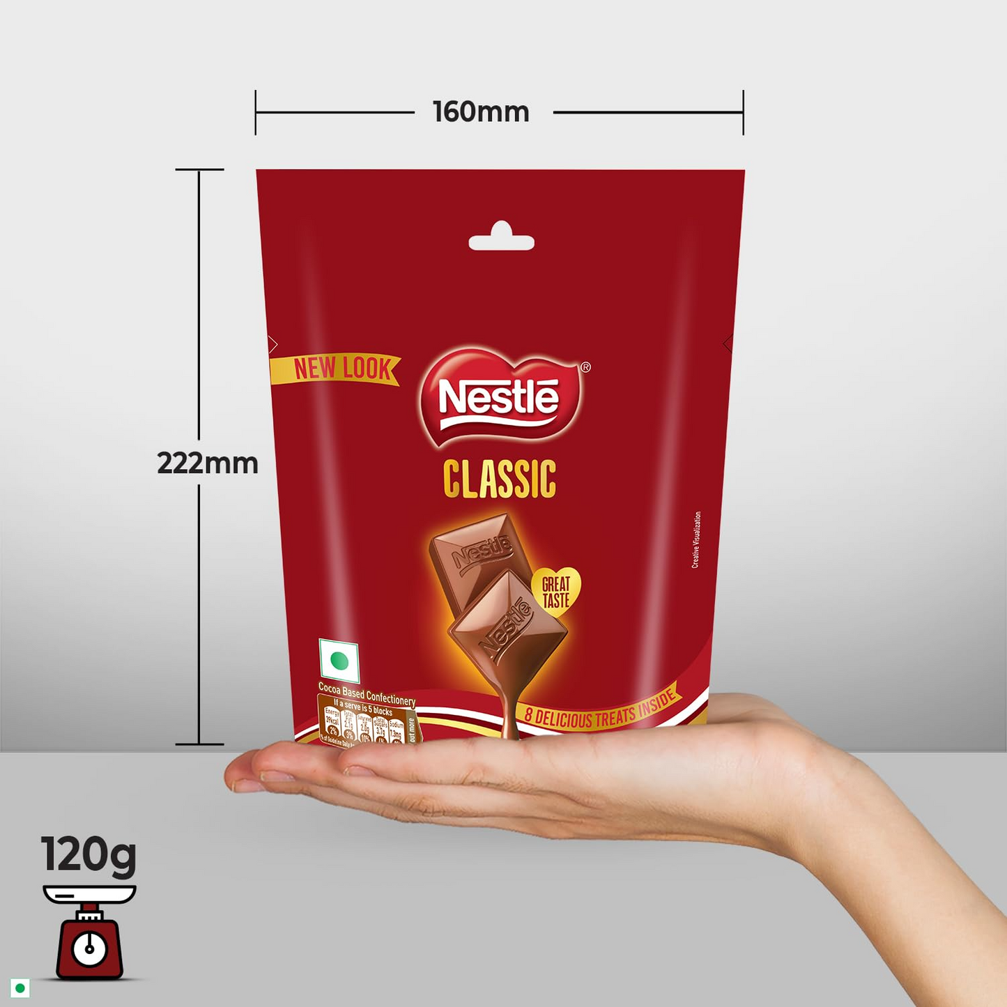 Nestlé Classic Tablet, Rich & Creamy Milk Treat,8 units x 15g, 120g