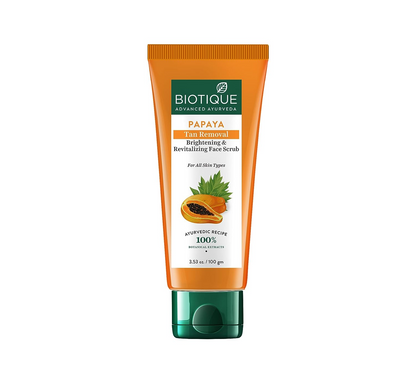 Biotique Papaya Tan removal Brightening & RevitalizingFace Crub 100g Tube