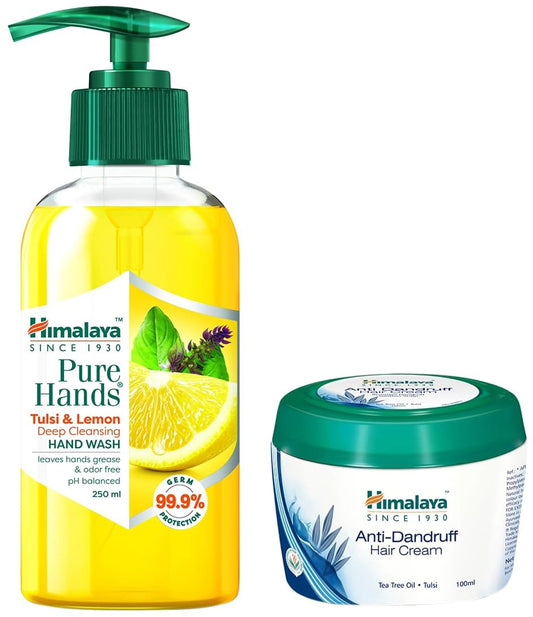 Himalaya Anti-Dandruff Hair Cream| 100ml & Himalaya Pure Hands Deep Cleansing Tulsi and Lemon Pump 250 ml