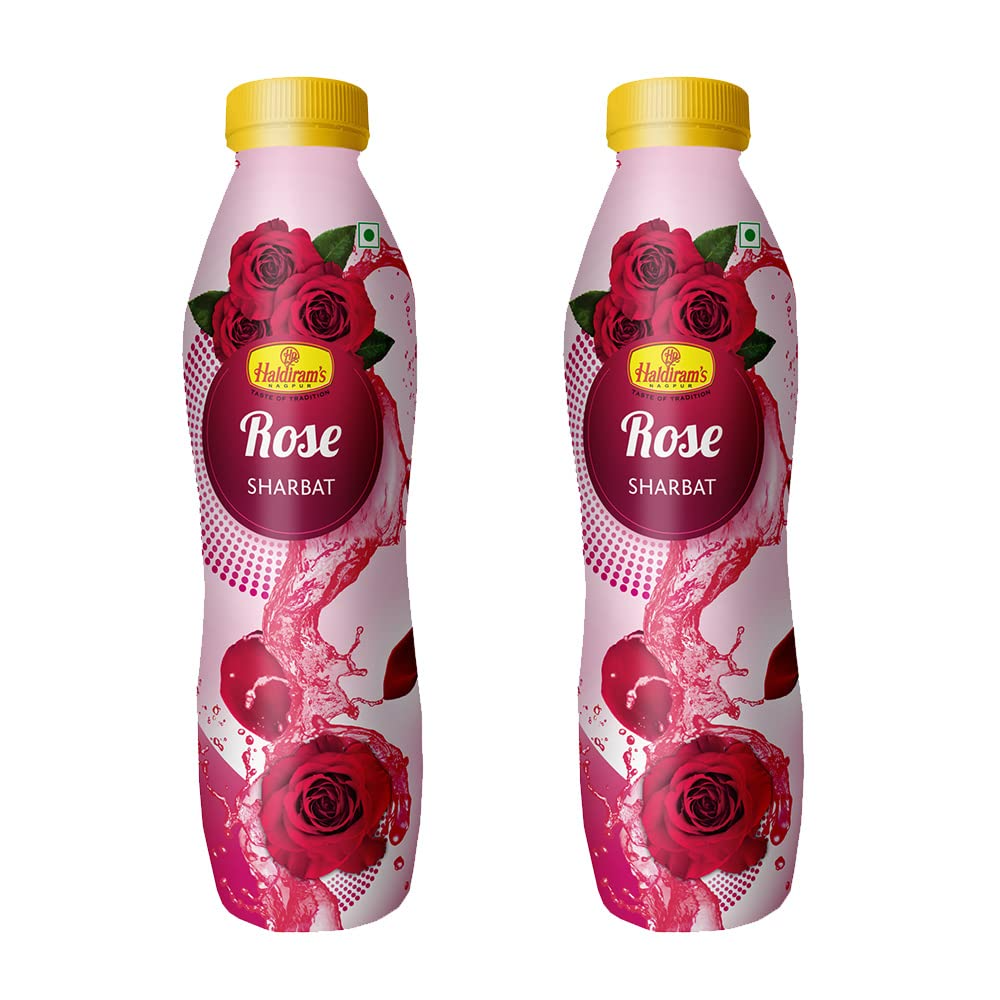 Haldiram's Nagpur Rose Sharbat (Pack of 2) 750 ml