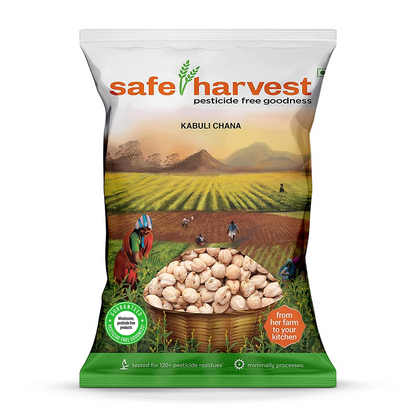 Safe Harvest Pesticide-Free Kabuli Chana | Vegan | Gluten Free - 1kg