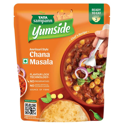 Tata Sampann Yumside Ready to Eat Chana Masala, 285g, Instant Food, Amritsari Style