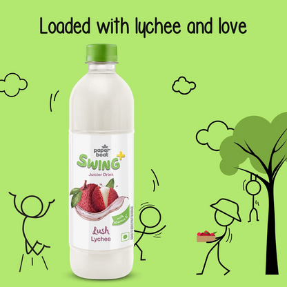 Paperboat Swing Lush Lychee Juice with Vitamin D, 600 ml Each - Pack of 6