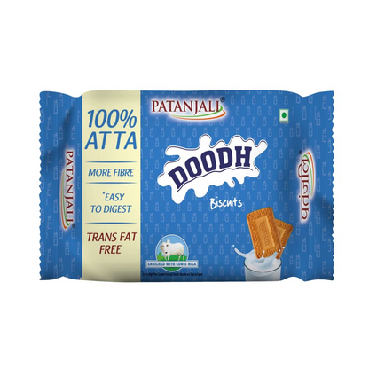 Patanjali Doodh Biscuit, Whole Wheat Milk Cookie, Rich in Fibre, 800 Gm