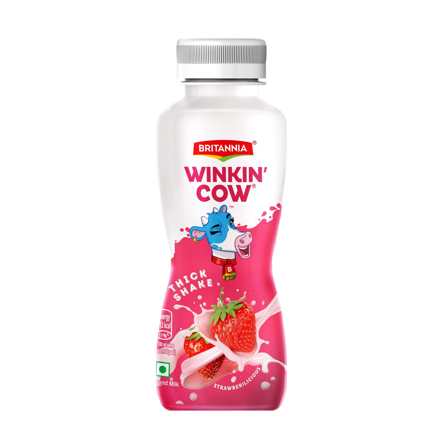 Britannia Winkin Cow Badam Flavoured Milk, 180 ml Pet Bottle