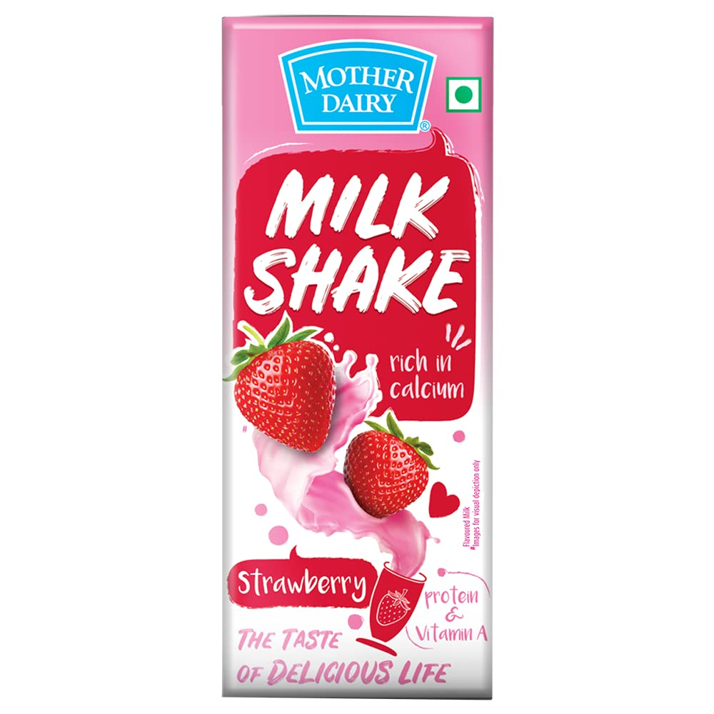 Mother Dairy Strawberry Milkshake, 180ml