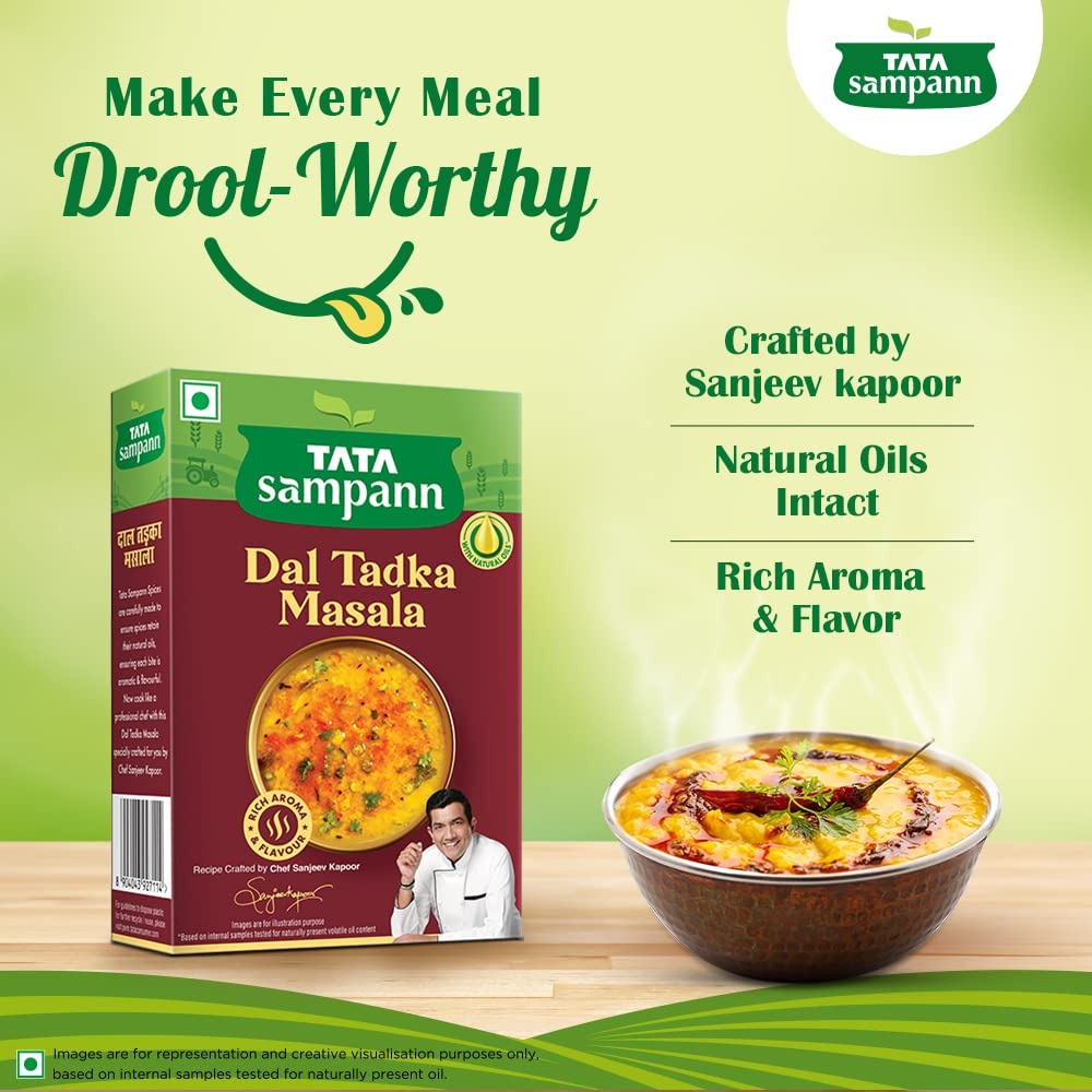 Tata Sampann Dal Tadka Masala with Natural Oils, Crafted by Chef Sanjeev Kapoor, 100g