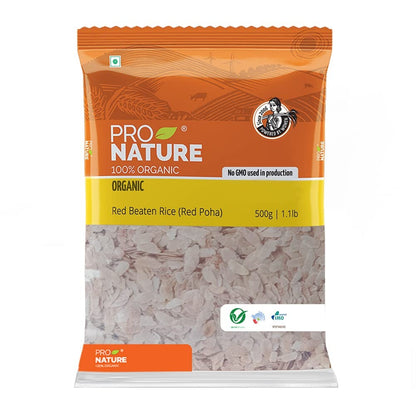 Pro Nature Organic 100% Organic Red Beaten Rice (RedPoha)500g