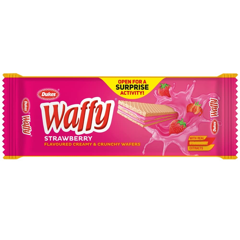 Dukes Waffy - Strawberry flavoured creamy & crunchy Wafers (60g)