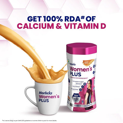 Horlicks Women's Plus Caramel Health Drink 400 g Jar, Nutrition for strong Bones with 100% daily Calcium & Vitamin D - No Added Sugar