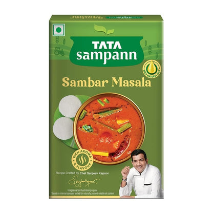 Tata Sampann Sambar Masala Powder with Natural Oils, Rich Aroma & Flavor, Crafted by Chef Sanjeev Kapoor, 45g