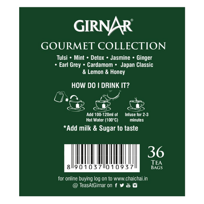 Girnar Green Tea Gourmet Collection (36 Tea Bags)