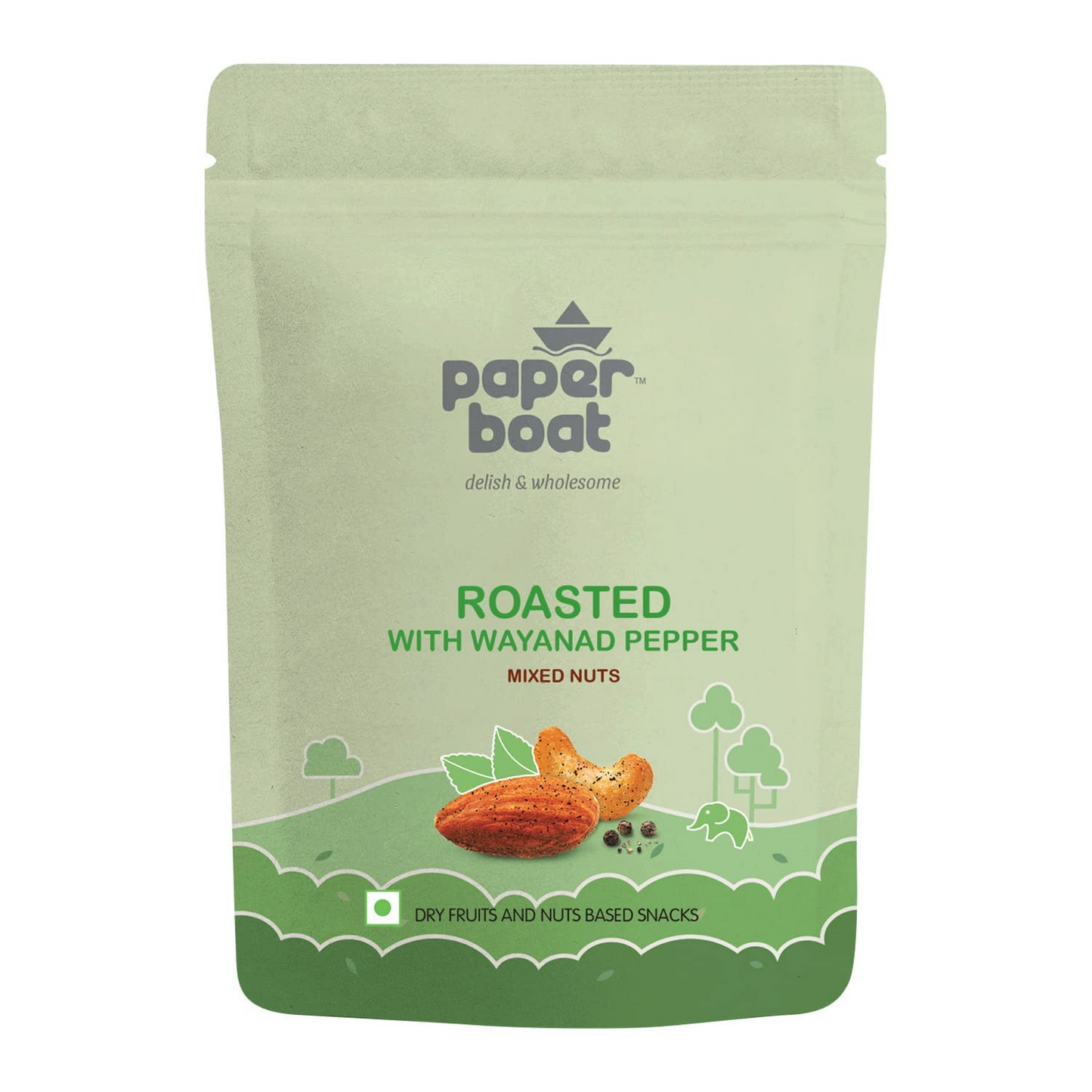 Paper Boat Roasted Mixed Nuts with Wayanad Pepper, Premium Dry Fruit Mix | Almonds & Cashews, Pouch (200g)