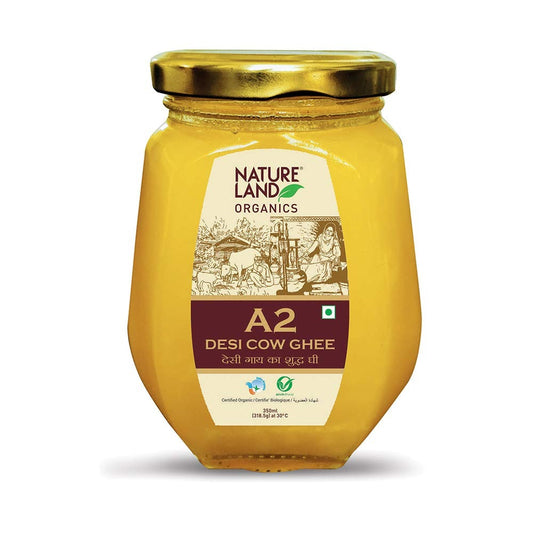 Natureland Organics A2 Cow Ghee 350Ml - 100% Organic Desi Cow Ghee