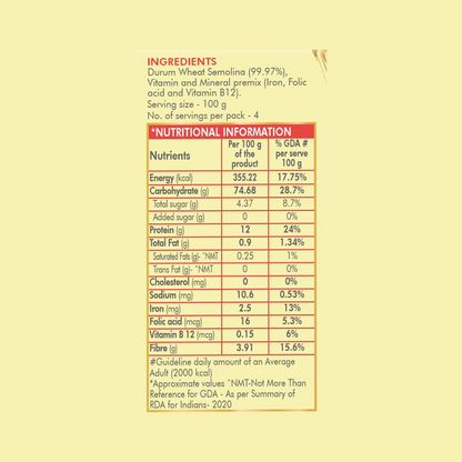 Weikfield Penne Pasta | Made With Durum Wheat Semolina | Iron Fortified | With Micro Nutrients | High Protein | 400g / 500g (Weight may vary)